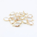 New Arrive Shiny Crystal Gemstone Stone 13*18mm Pink Jade Drop Shape Crystal Connector for Jewelry Necklace